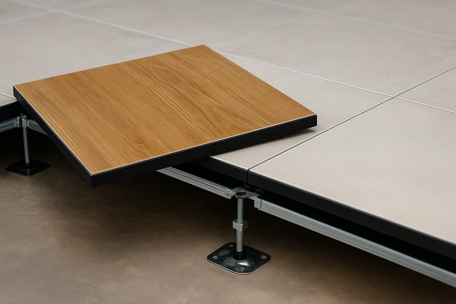 Suelo técnico de aglomerado con acabados cerámicos o madera Smart Floors